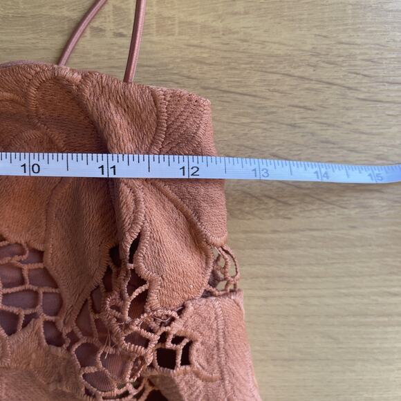 NWT Rumer x Revolve Tropez Crop Top in Rust Floral Lace Crochet Size Small - Picture 4 of 6